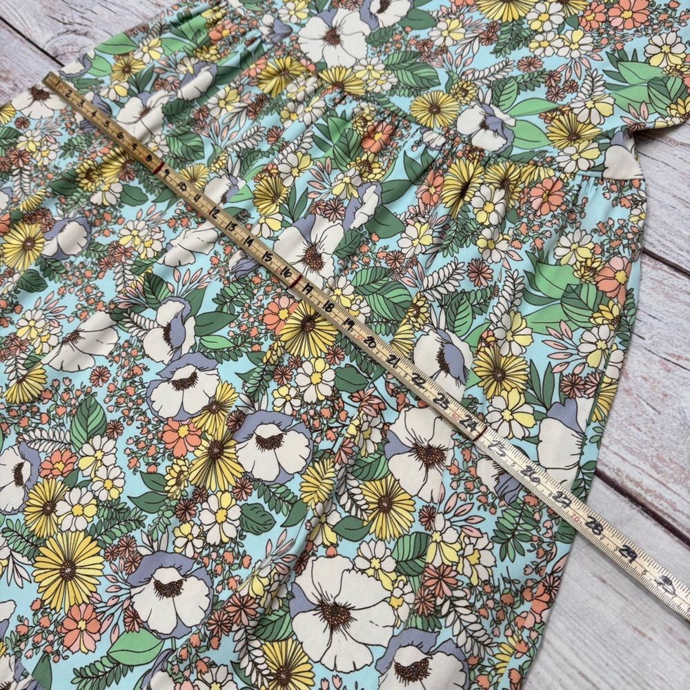 Altar PDX Houseline Floral Midi Dress Elbow Sleeves Made in USA Size Large - Picture 7 of 10
